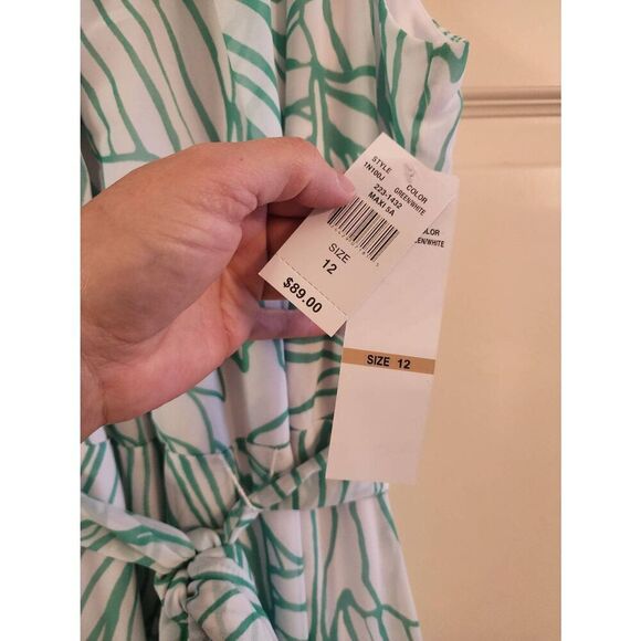 R&K NWT  halter maxi dress size 12 green and white - Picture 4 of 8